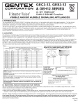 Gentex GEC3-12, GES3-12 &amp; GEH12 user manual