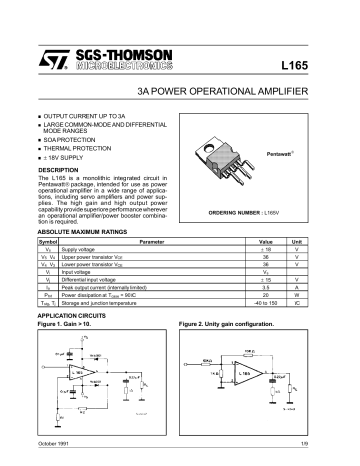 L2722 Lowdrop Dual Power Operational Ampliifiers 