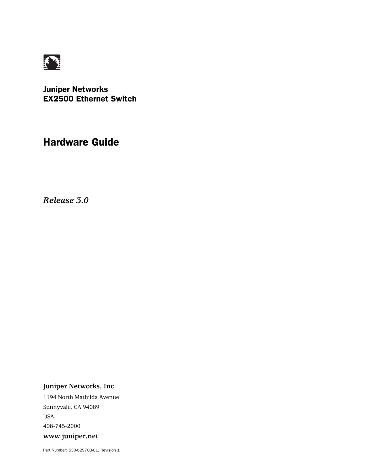 Juniper EX2500 Hardware manual Manualzz