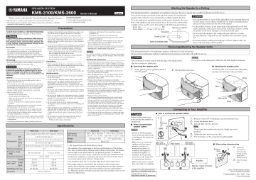 Yamaha KMS-3100 Owner's manual | Manualzz