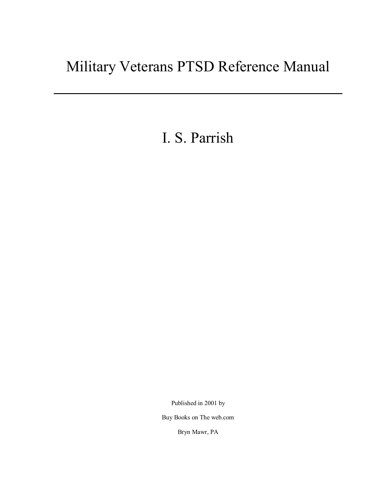 Military Veterans Ptsd Reference Manual Is Parrish Manualzz