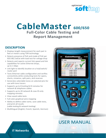 CableMaster 600/650 | Manualzz