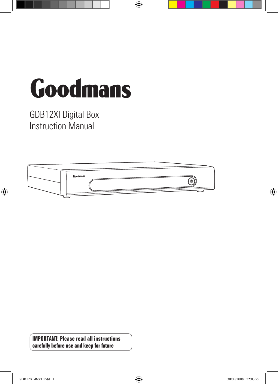 Goodmans GDB12XI Instruction manual | Manualzz