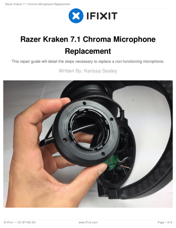 Razer Kraken 7 1 Chroma Microphone Replacement Manualzz