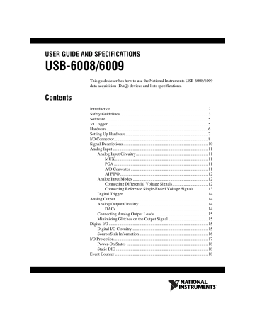 USB-6008/6009 User Guide and Specifications | Manualzz