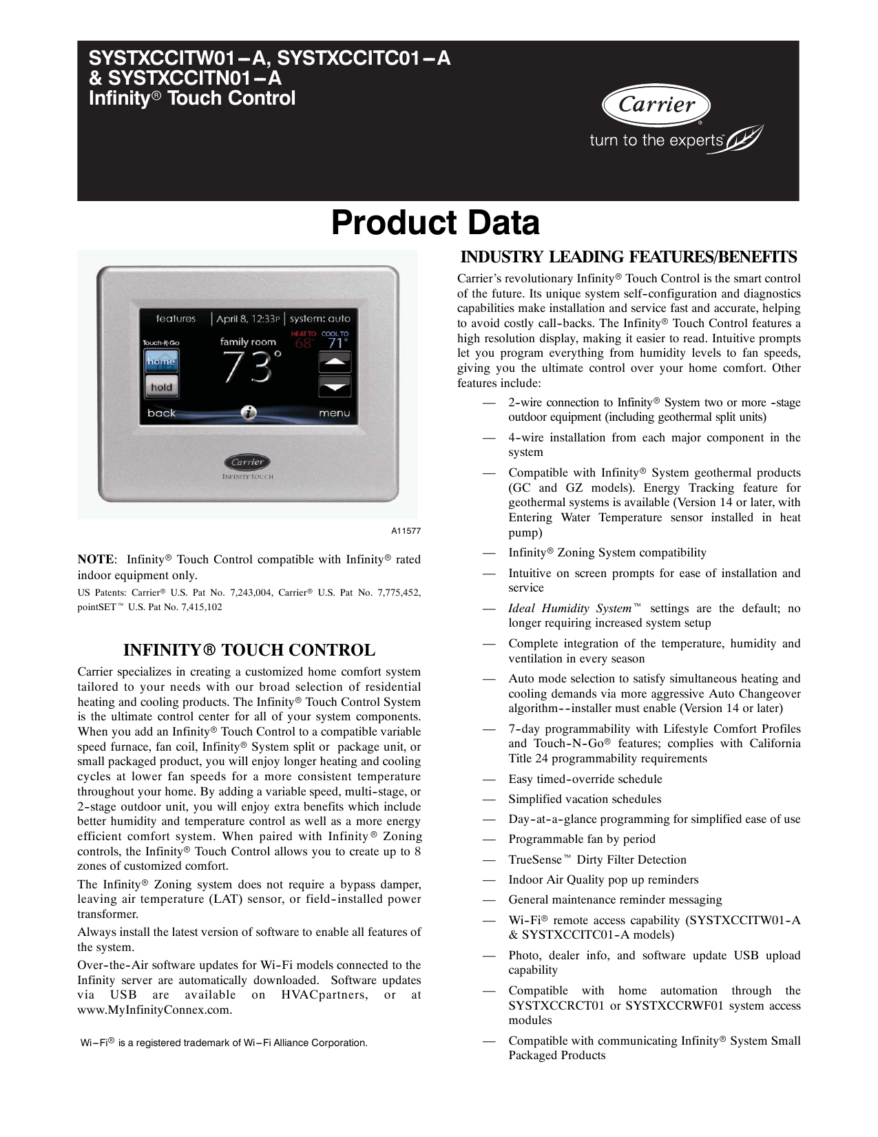 Carrier Infinity Touch Thermostat Manual - Carrier Thermostats ...