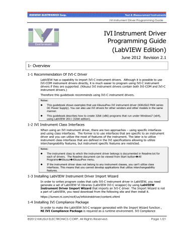 Kikusui IVI Driver Programming Guide | Manualzz