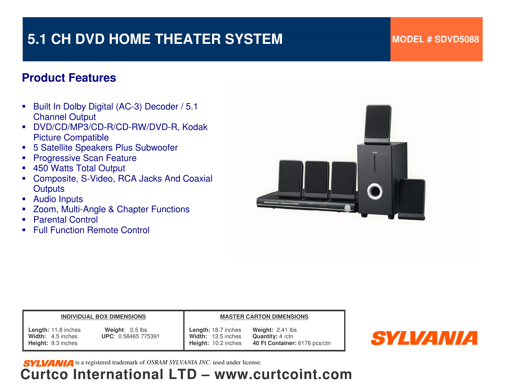 sylvania 5.1 home theater system