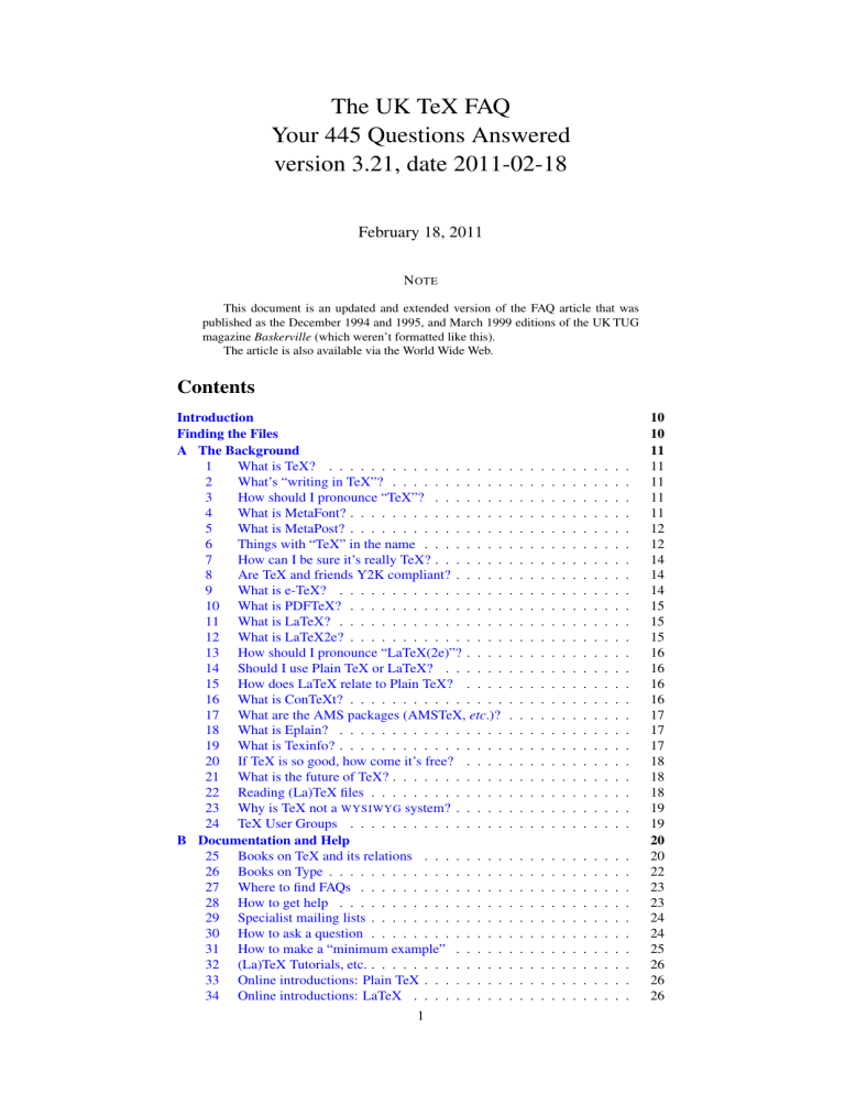 The Uk Tex Faq Manualzz