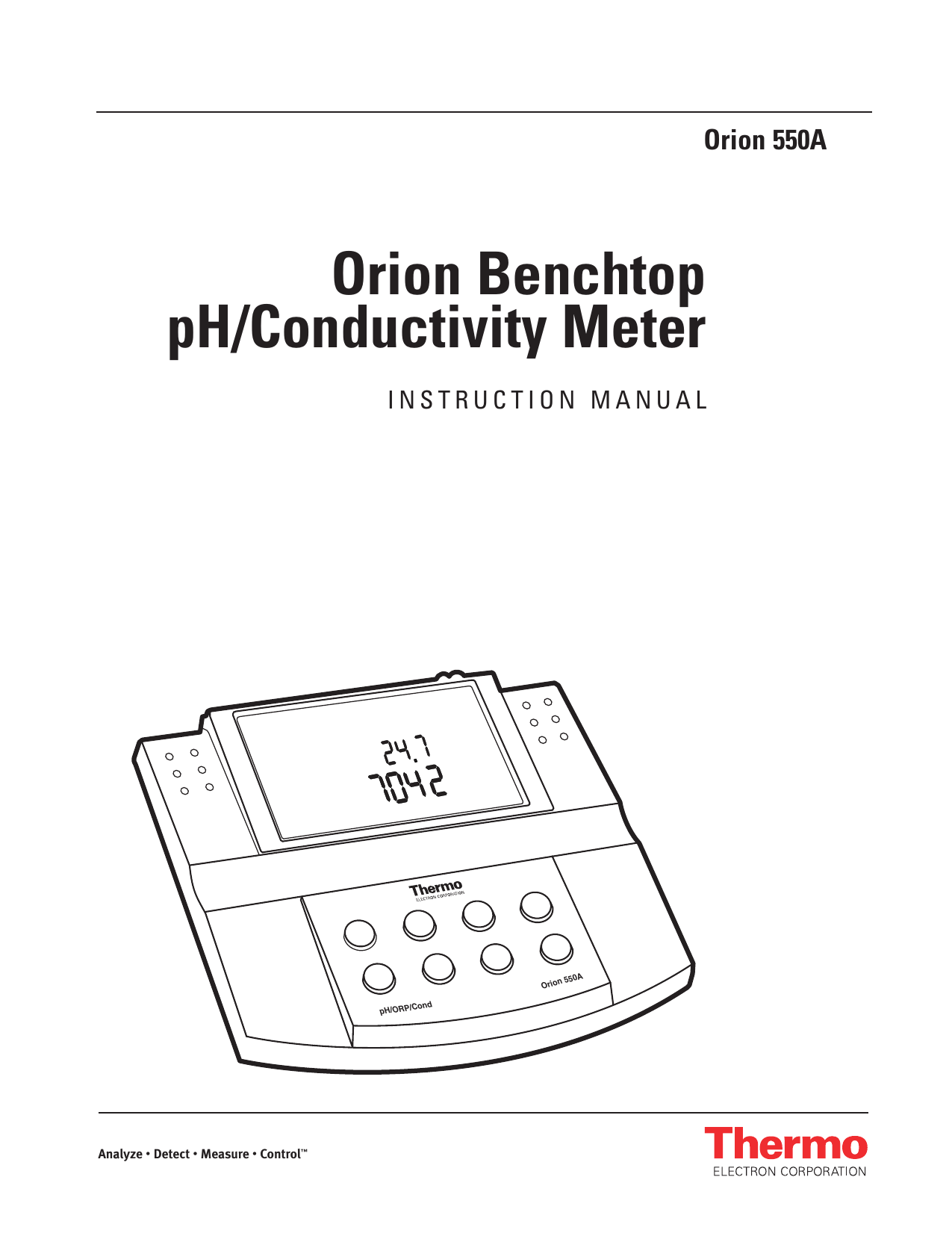 Orion Benchtop pH/Conductivity Meter Manualzz
