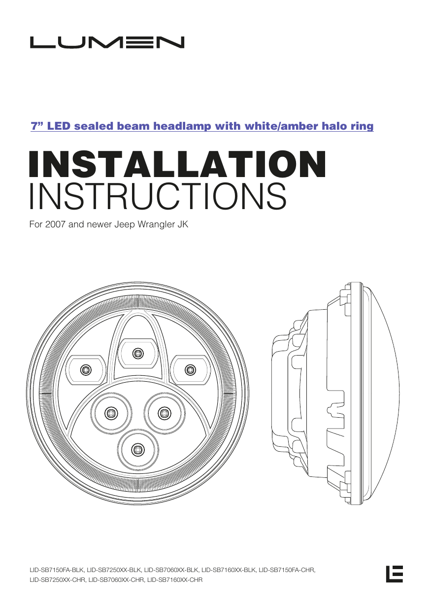 Halo Headlight Installation Instructions Shelly Lighting