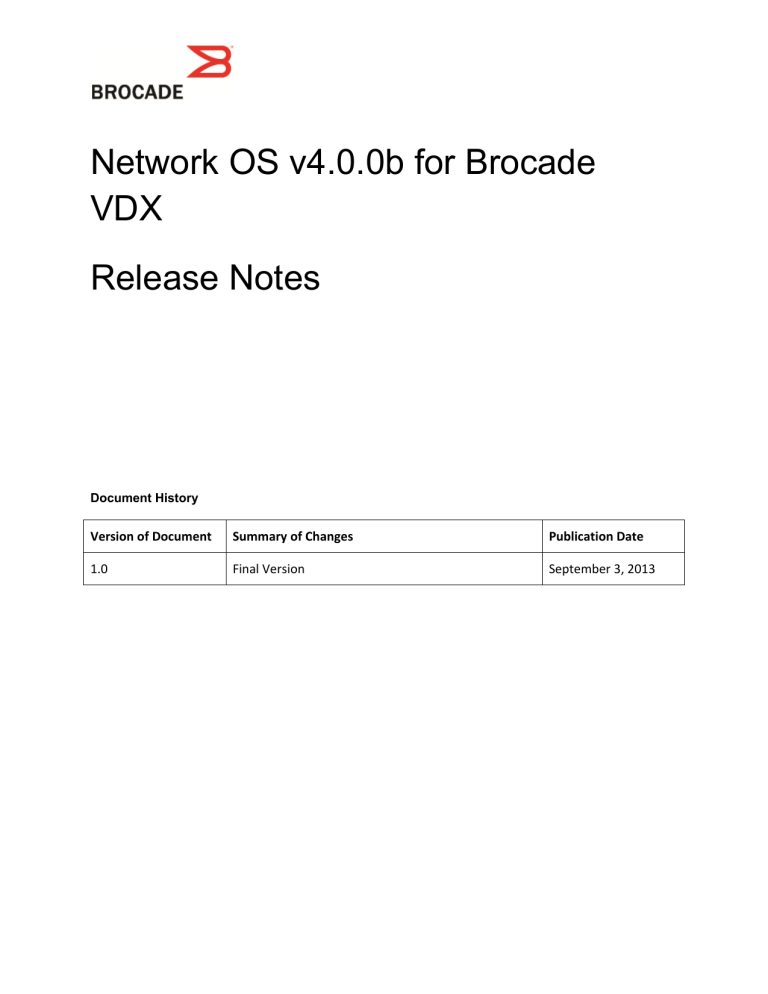 Network Os V4 0 0b For Brocade Vdx Release Notes Manualzz