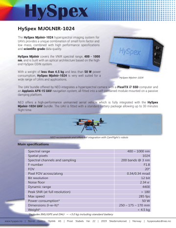 HySpex MJOLNIR-1024 | Manualzz
