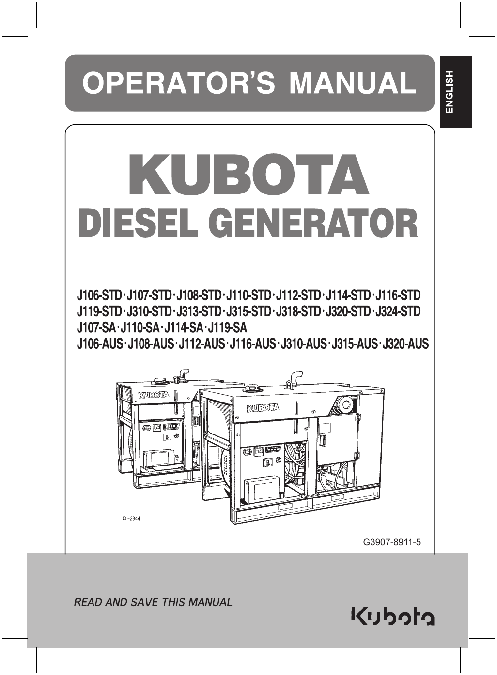 Kubota J107 Std Operator S Manual Manualzz
