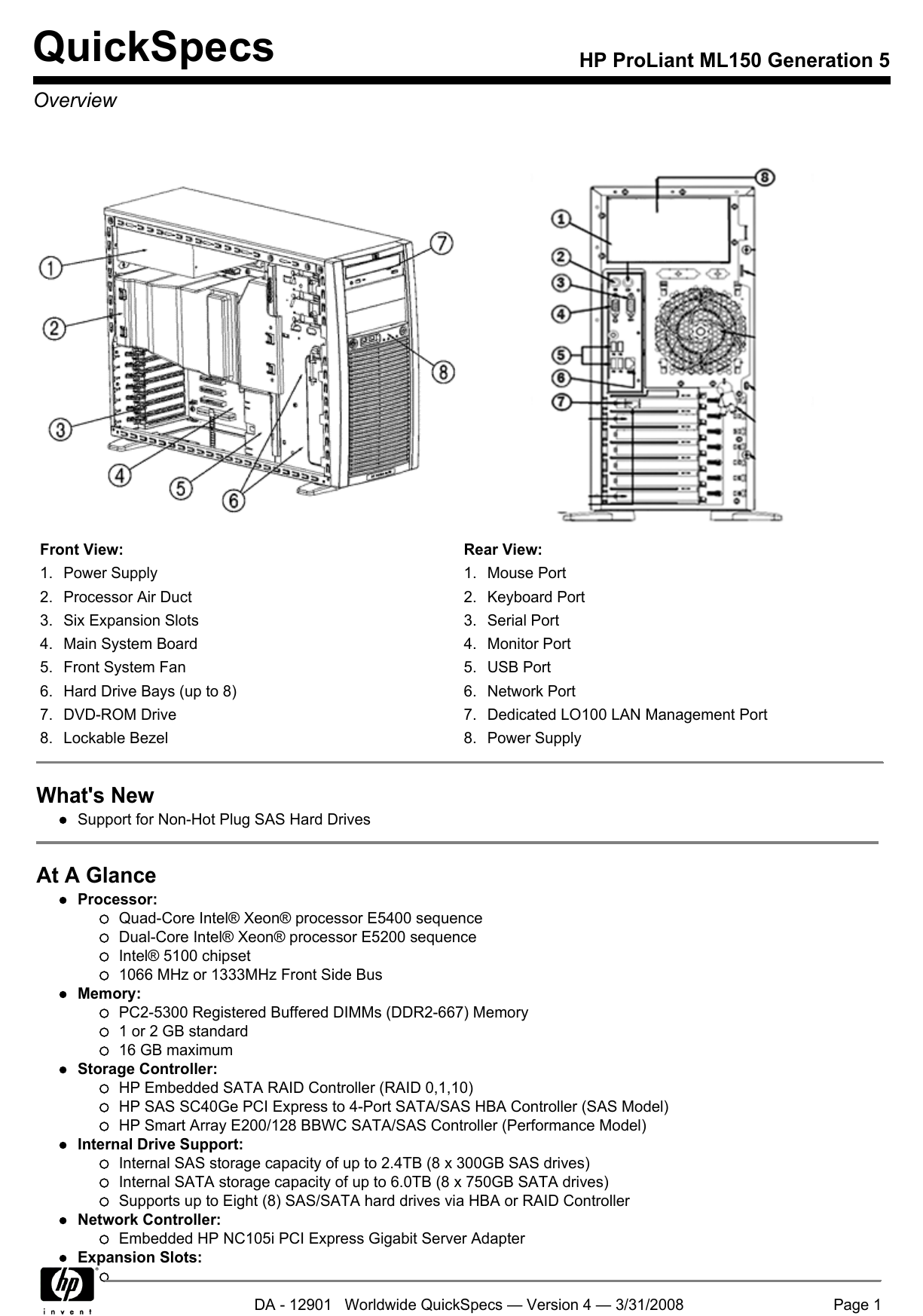 HP ProLiant ML150 Generation 5 Manualzz