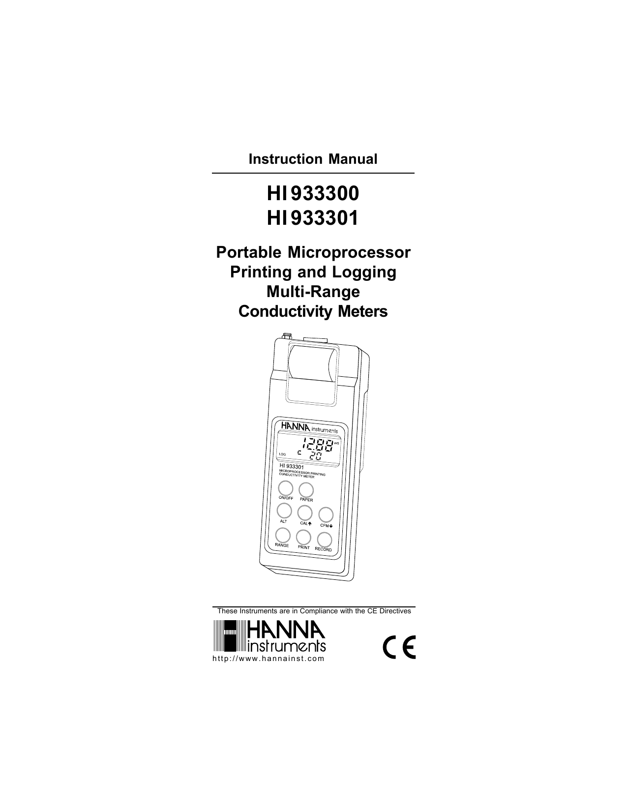 Hanna Instruments HI 933300 Instruction manual Manualzz