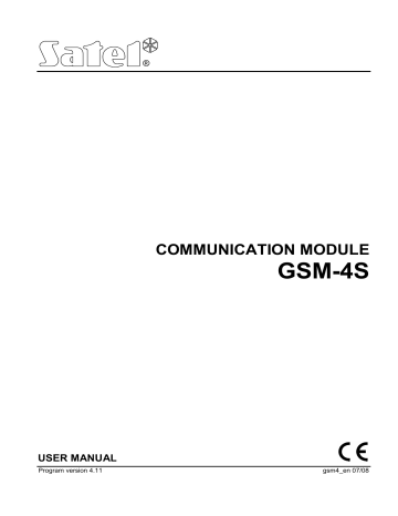 Satel GSM-4S User manual | Manualzz