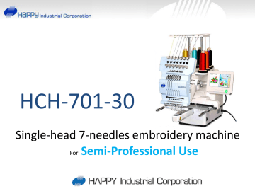 HAPPY HCH 701-30 Embroidery Machine User Manual | Manualzz