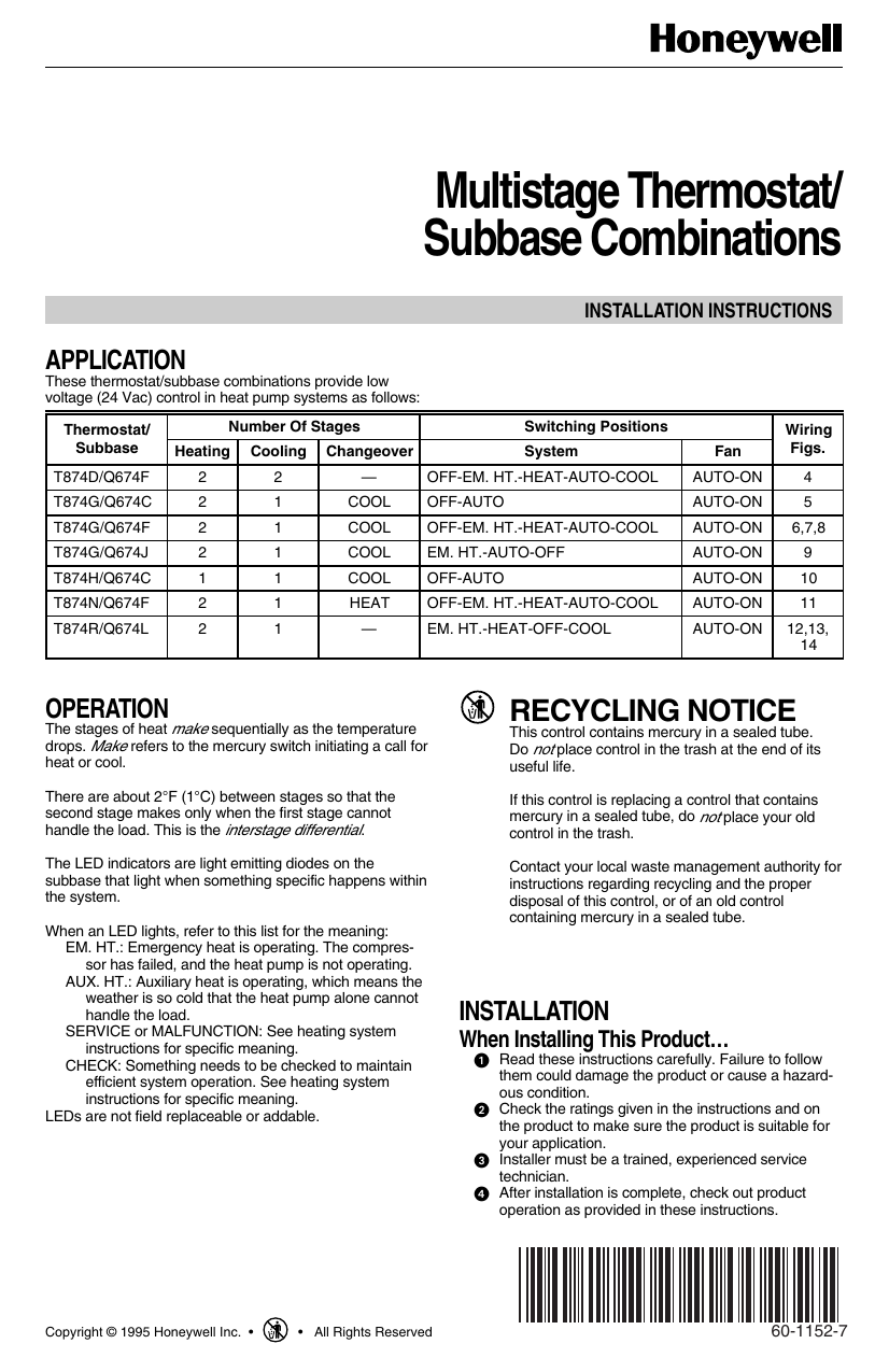 54 Q674l Thermostat Wiring - Wiring Diagram Harness