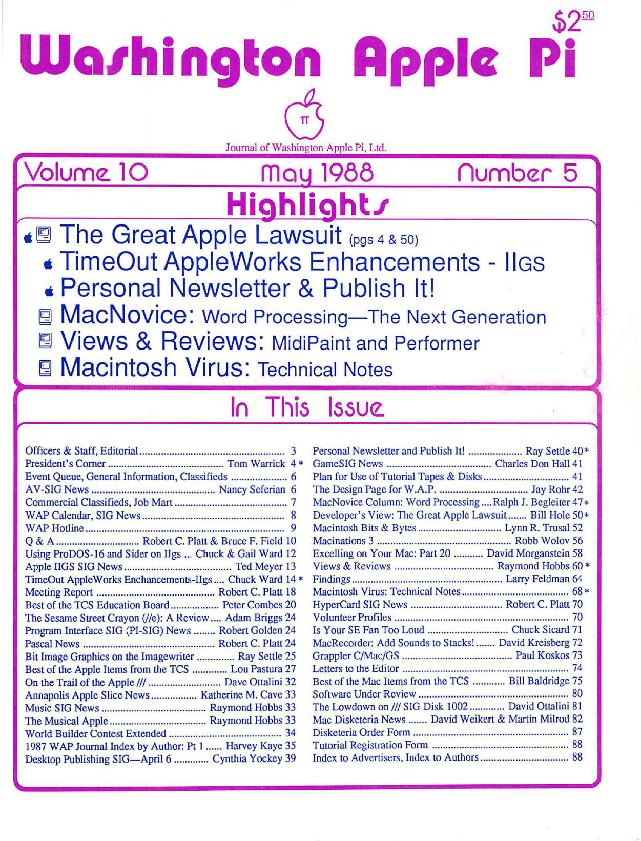 Washington Apple Pi Journal, May 1988 | manualzz.com - 