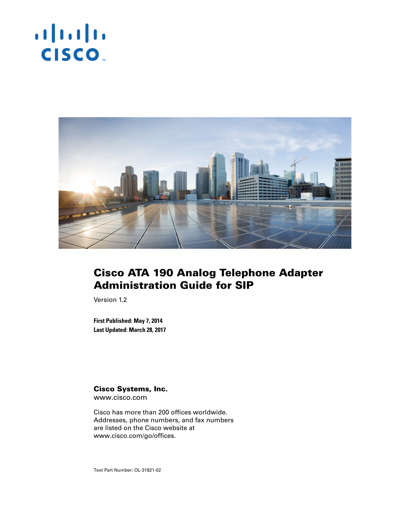 ATA 190 Series Analog Telephone Adapters User guide Cisco ATA 190
