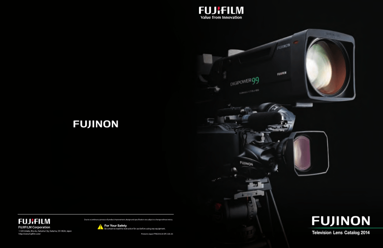 Focused On The Future Fujinon Lens Technology History Manualzz