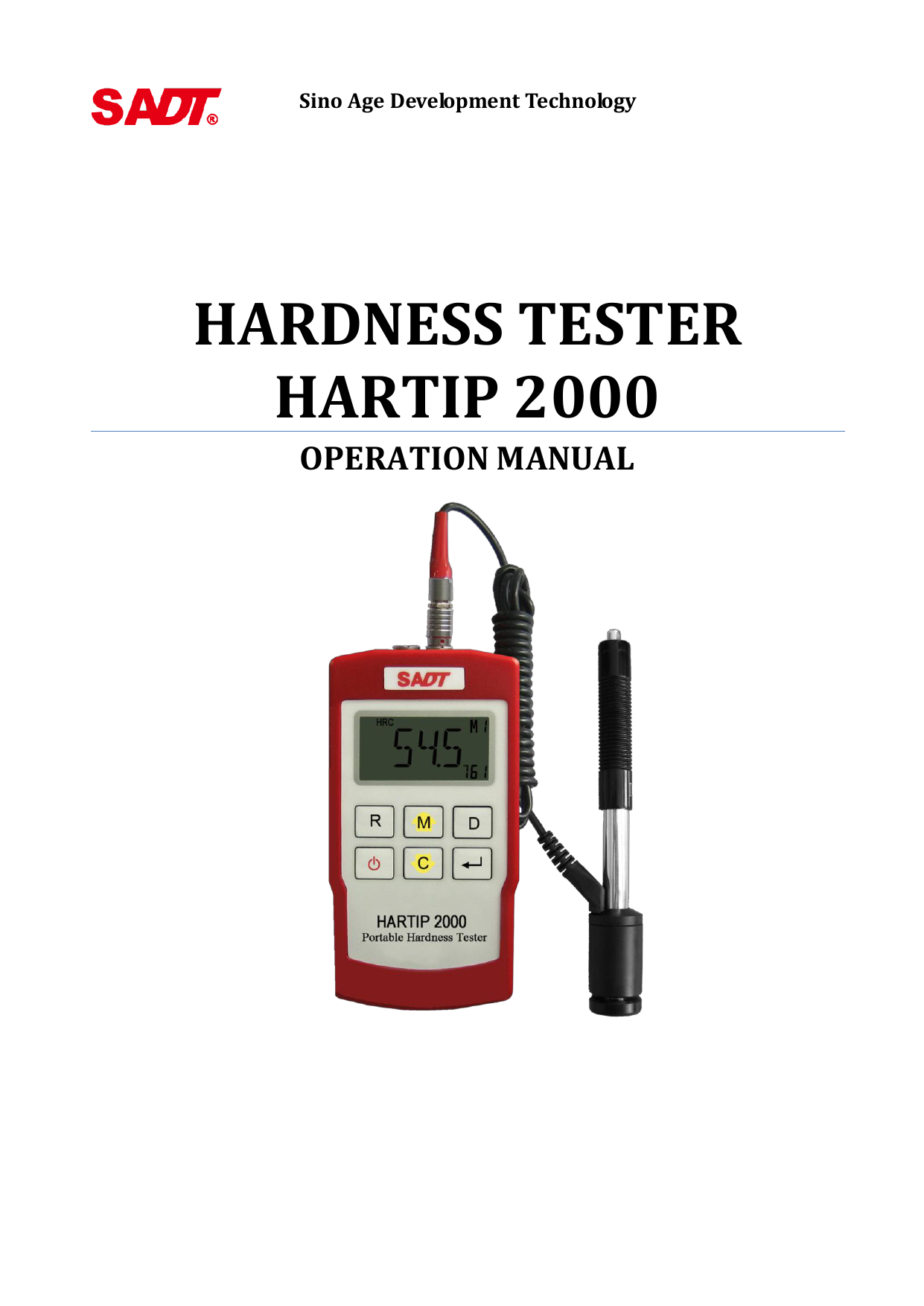 HARDNESS TESTER HARTIP 2000 Manualzz