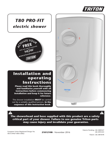 Triton T80 PRO-FIT Installation And Operating Instructions Manual ...