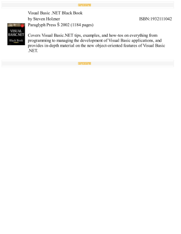 Visual Basic Net Black Book By Steven Holzner Manualzz