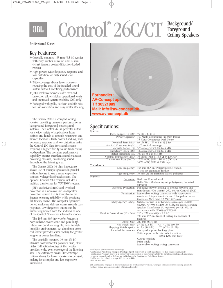 Control 26c Ct Background Foreground Ceiling Av Manualzz