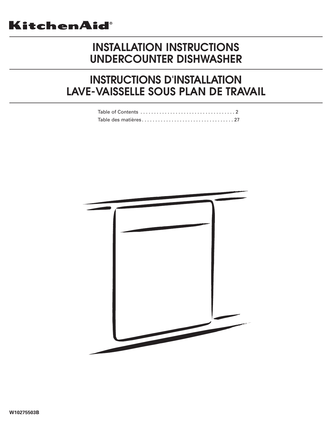KitchenAid KUDE70FVPA Dishwasher User manual Manualzz