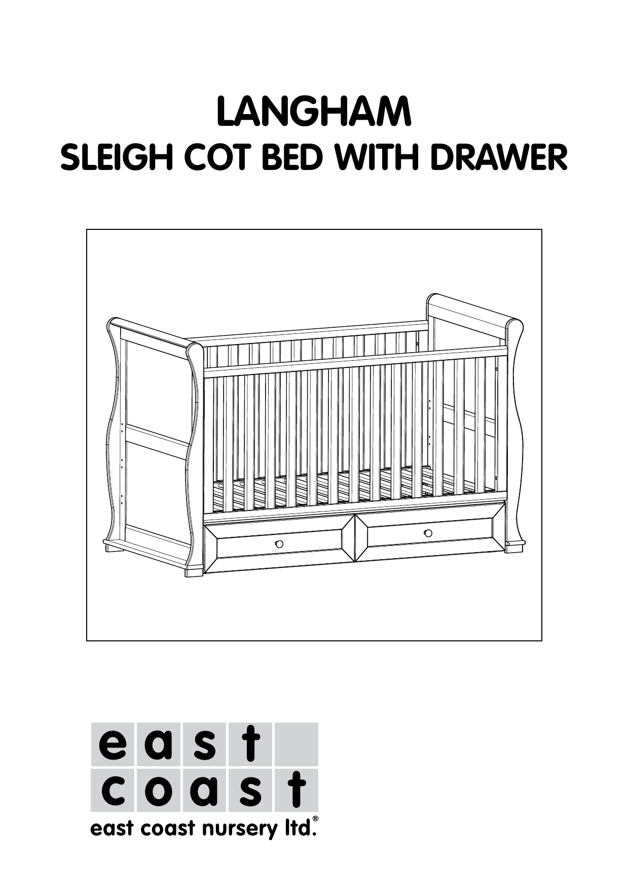 East coast langham cot clearance bed