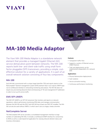 Viavi MA-100 Media Adaptor | Manualzz