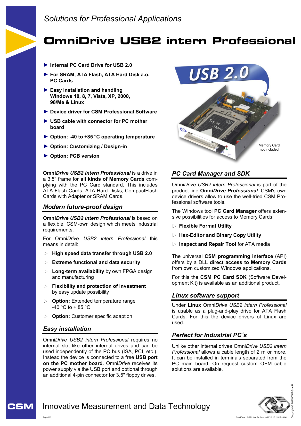 omnidrive usb2 intern professional - csm computer | manualzz