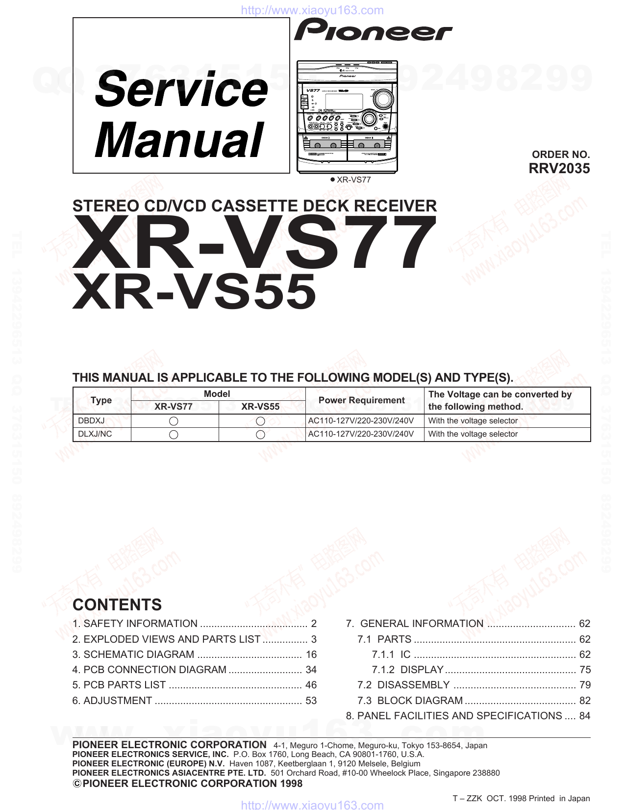 Xr Vs55 Manualzz