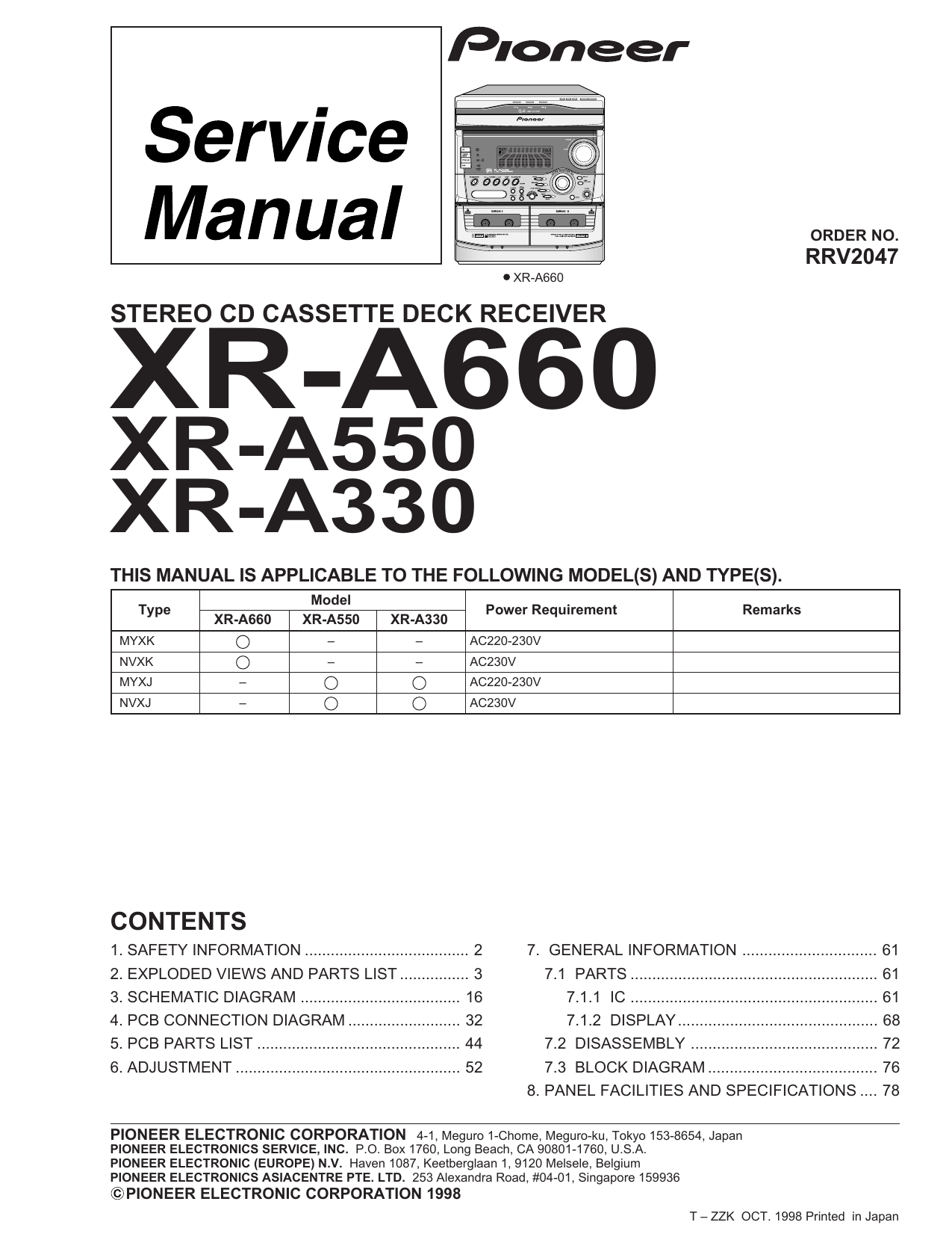 Xr A550 Xr A330 Manualzz