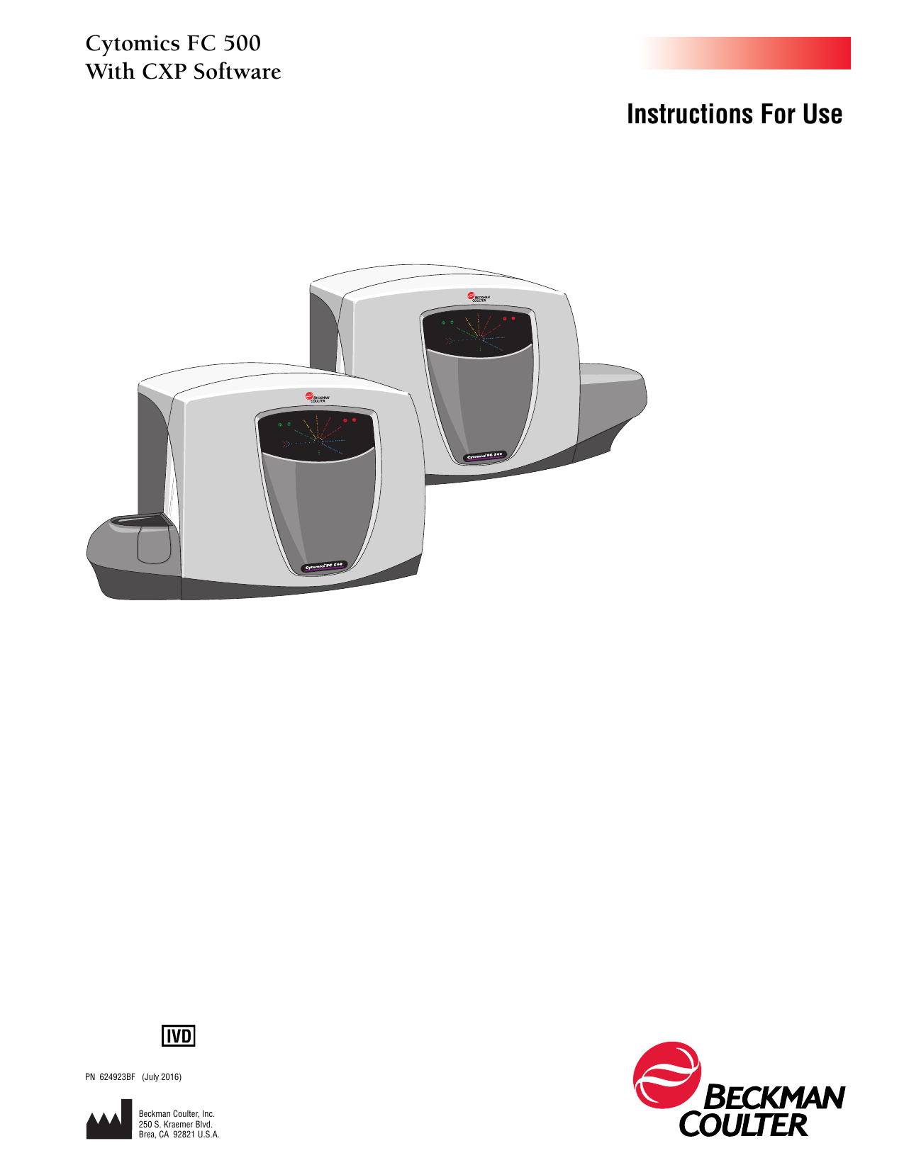 Beckman Coulter Cytomics FC 500 Instructions For Use Manual Manualzz