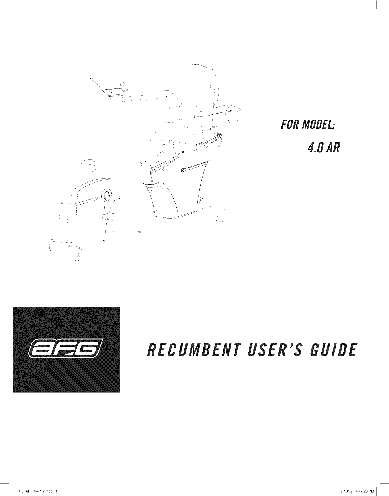 Afg recumbent bike 4.0 ar hot sale