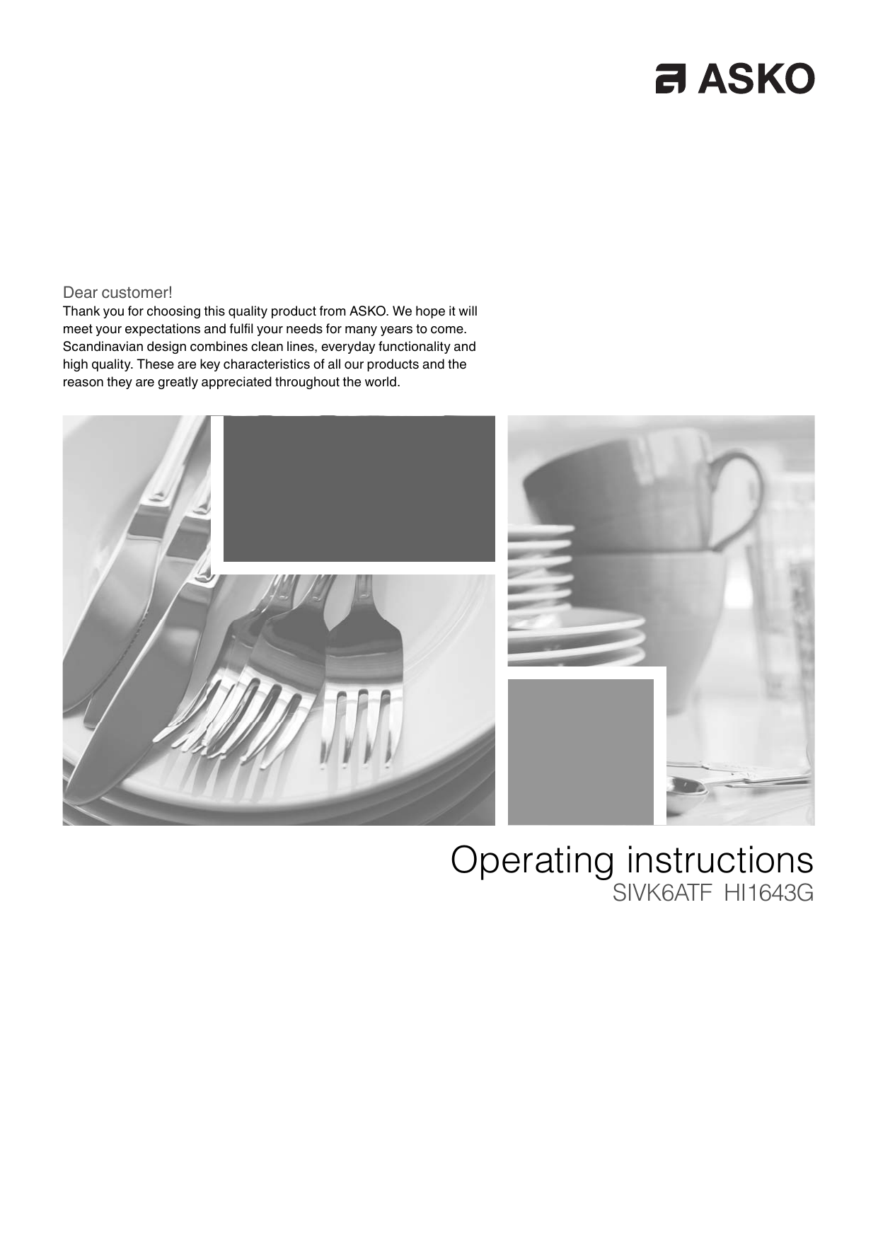 Asko HI1643G Operating Instructions Manual | Manualzz