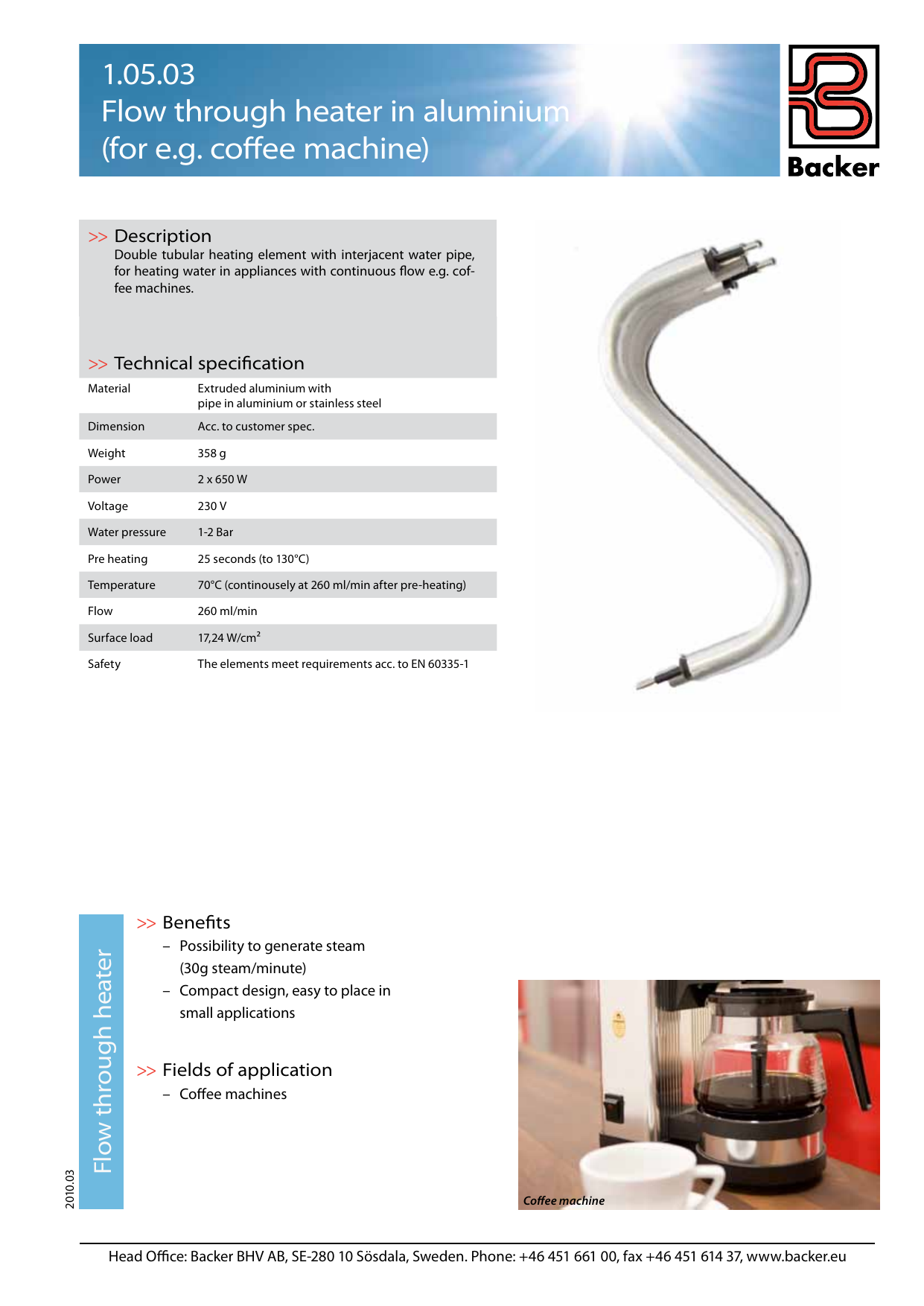 1 05 03 Flow Through Heater In Aluminium For E G Coffee Machine Manualzz