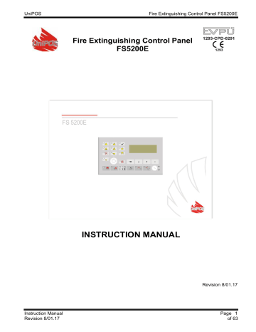 UniPOS FS5200E Fire Extinguishing Control Panel Instruction manual | Manualzz