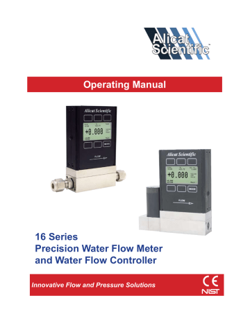 Operating Manual 16 Series Precision Water Flow Meter and Water | Manualzz