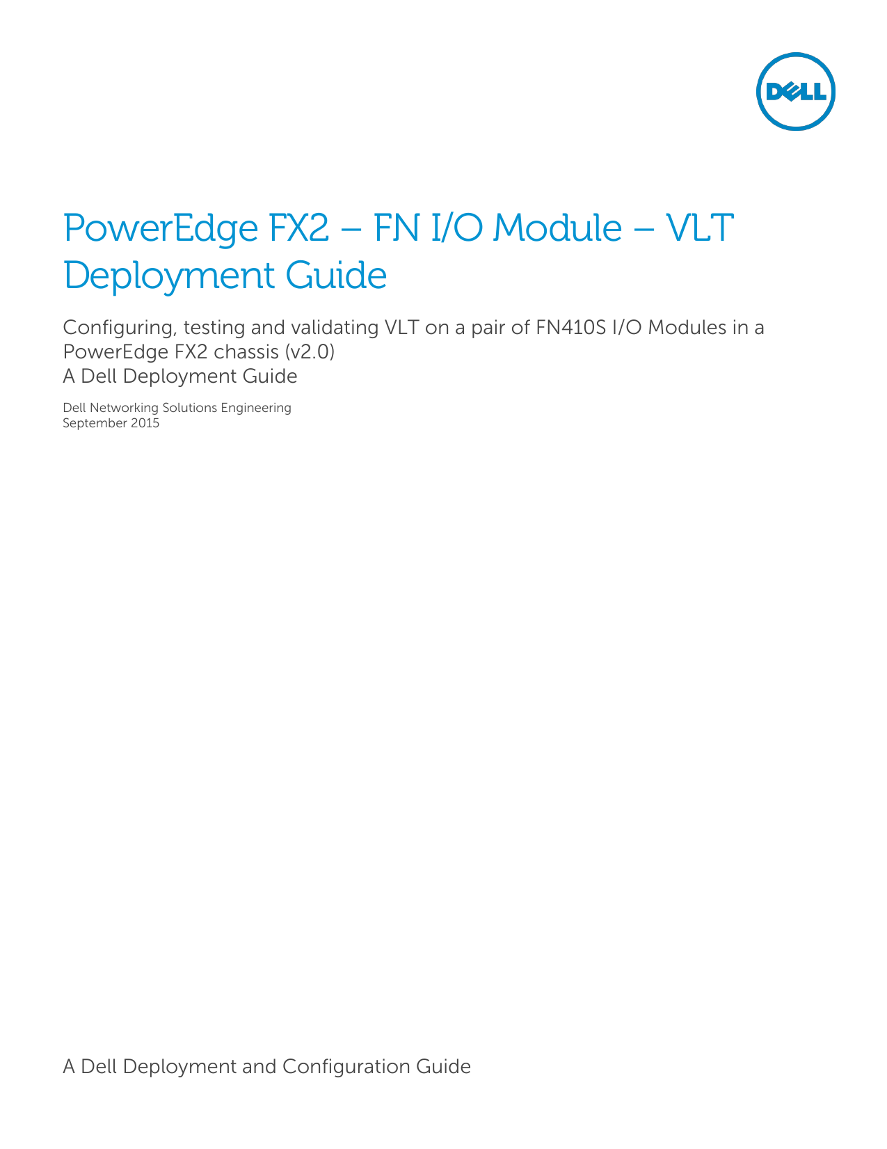PowerEdge FX2 FN I/O Module VLT Deployment Guide Manualzz
