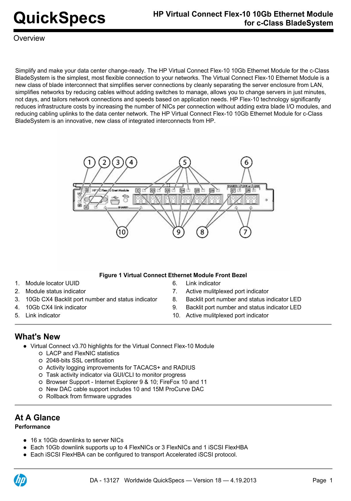 HP Virtual Connect Flex10 10Gb Module for c Manualzz