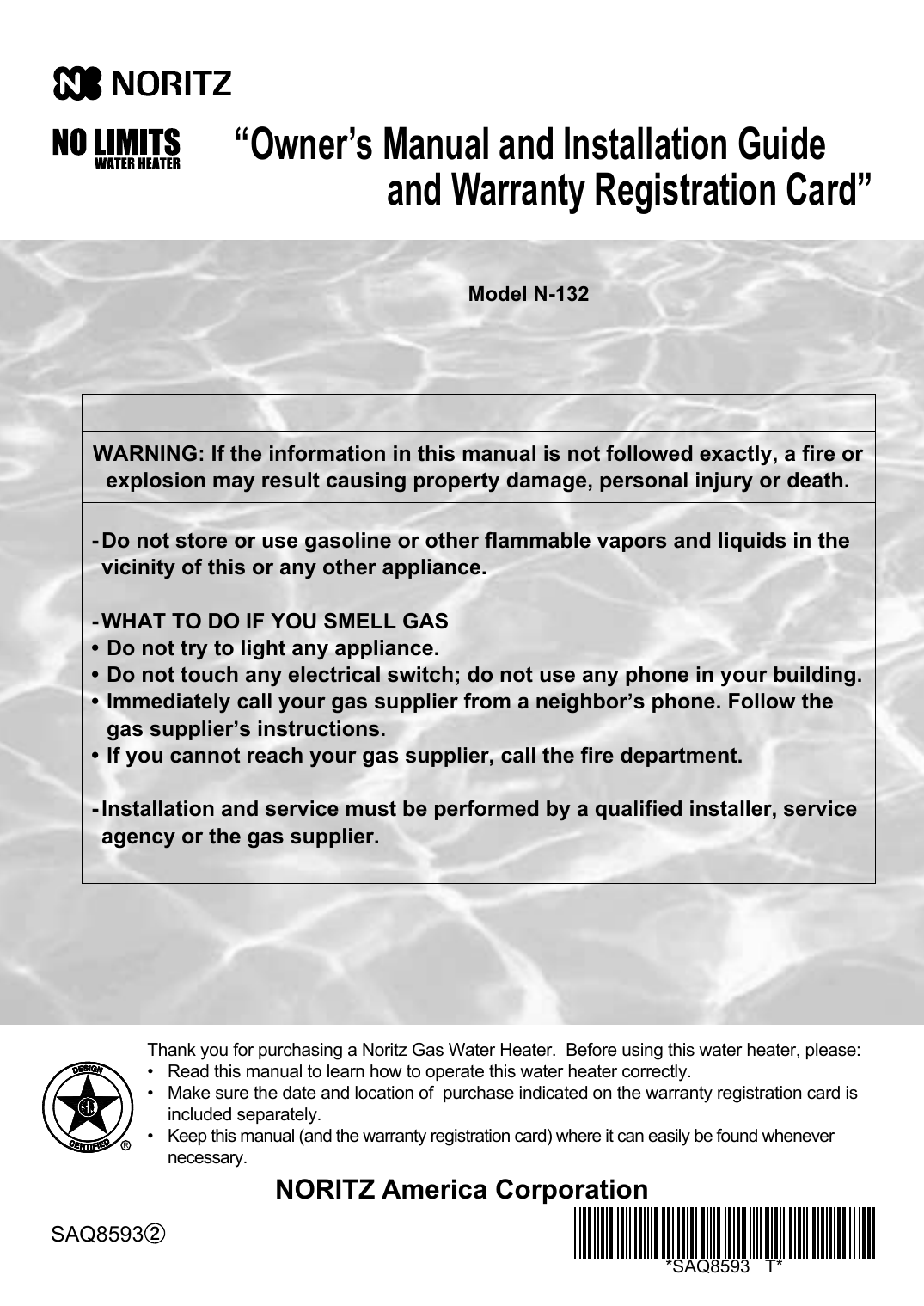 Noritz Tankless Water Heater Manual