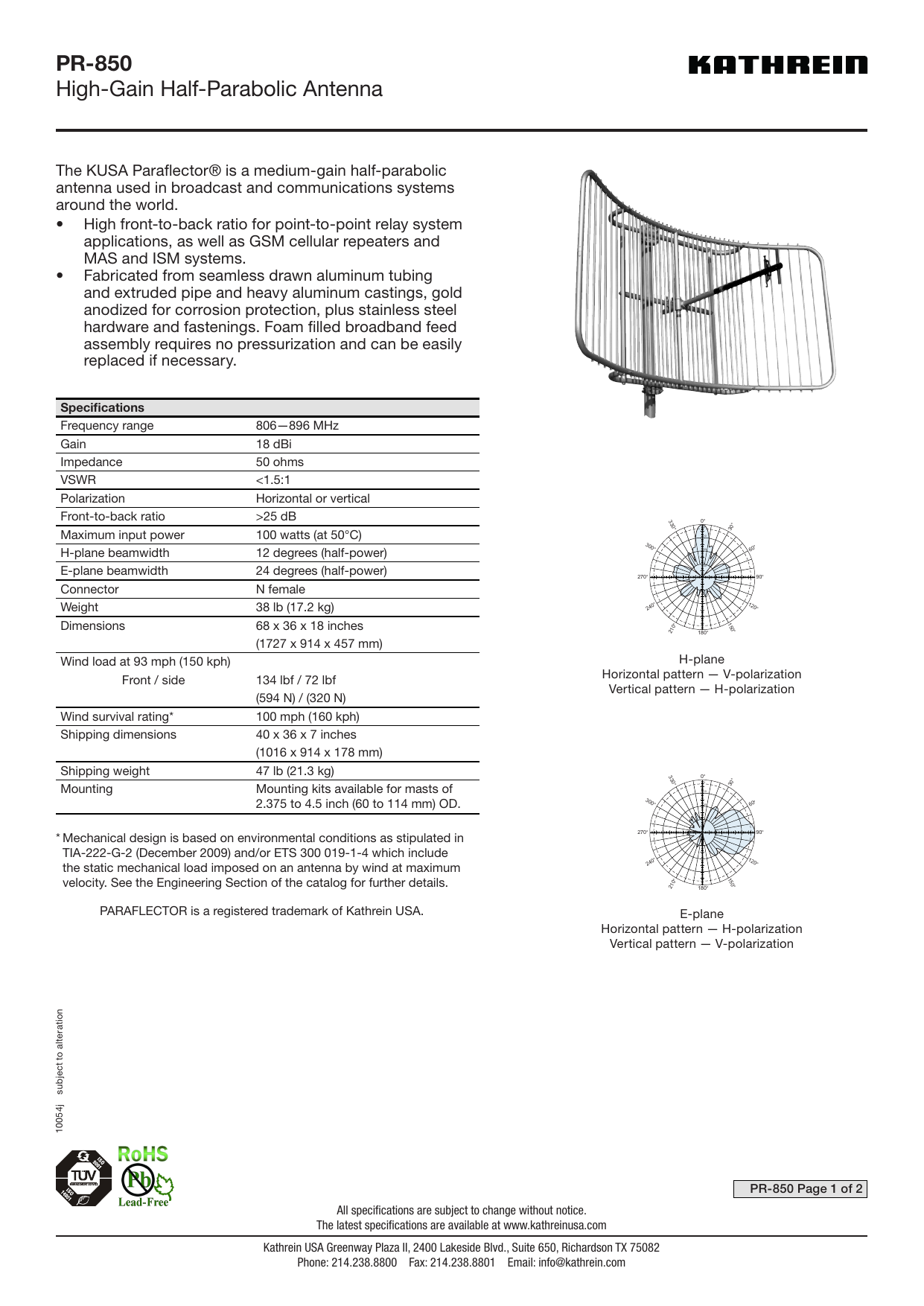 Pr 850 High Gain Half Parabolic Antenna Manualzz