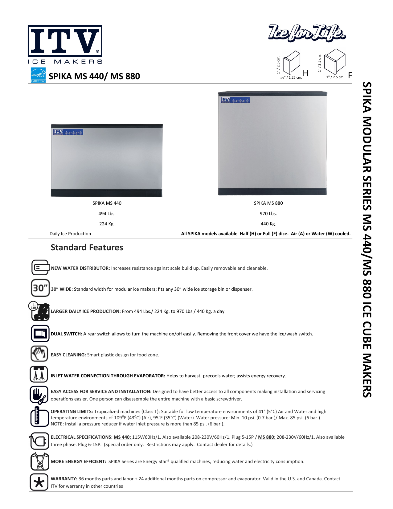 Spika Modular Series M S 440 Ms 880 Ice Cube Makers Manualzz