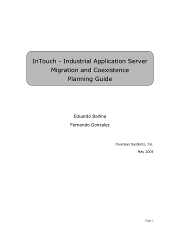 InTouch Industrial Application Server Migration and Coexistence ...