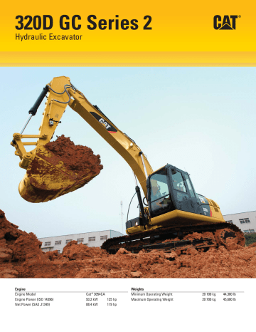 Large Specalog for 320D GC Series 2 Hydraulic Excavator with | Manualzz