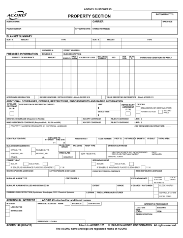 Acord 140 Property Section Commercial Insurance Group Llc Manualzz Acord 140 Property Section Commercial Insurance Group Llc Manualzz